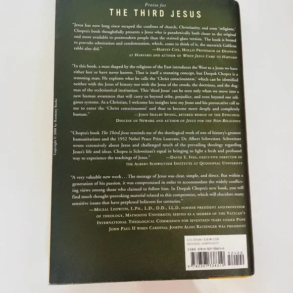 The Third Jesus The Christ We Cannot Ignore Hardcover Deepak Chopra 2008 - Picture 2 of 6